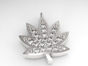 pendants weed jewelry precious platinum gold silver pendant jewel rhinoceros3d 3dmodel 3dprint elegant fashion 3d print model - Mito3D