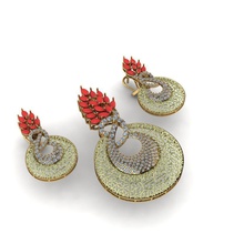 penden 5 pair of earrings pendant set decoration gold shining art silver pendenset cad matrix matrix8 jewelry pendants 3d print model - Mito3D
