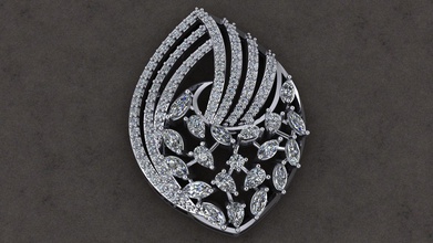 pendent diamond 1 rings gold jewelry silver jewel jewellery wedding engagement gem ring engagem fashion pendant necklace beauty rhino ruby pendants 3d print model - Mito3D