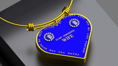 pendente a forma di cuore gioielli pendent 3dmodel la collana art ciondoli 3d print model - Mito3D