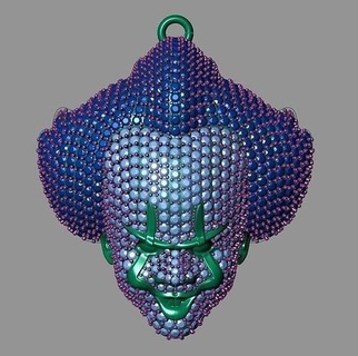pendentif joker bijoux statue porte clés bague Jeu gadget divertissement vilain outil impression 3d argent or pendentifs 3d print model - Mito3D