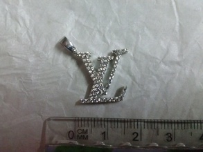 pendentif lv -cg21 gold diamond pendantif pendants jewelry pendant fashion beauty necklace bijoux 3d 3d print model - Mito3D