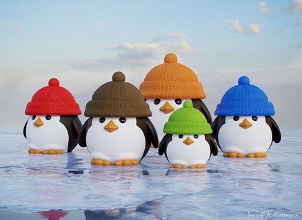 pingüino caramelo caja lindo juguete Arte animal casa decoración 3d print model - Mito3D