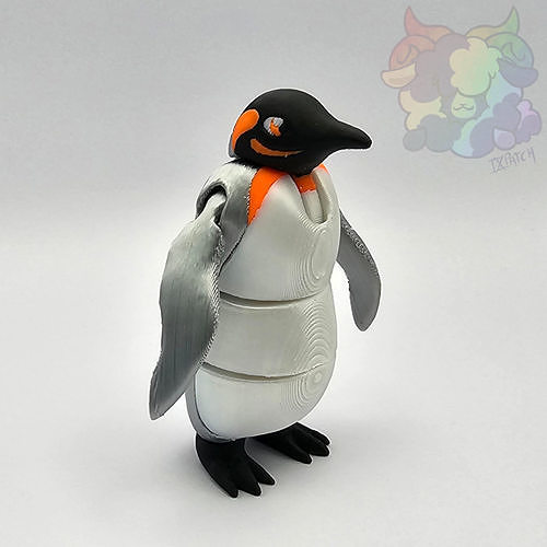 pingüino flexi articulado animal impresión sitio pájaro ártico invierno flexible soporte libre lindo juegos juguetes 3D print model - Mito3D