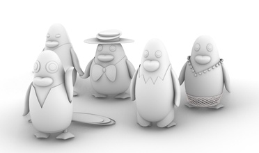penguin family fashion clothing bird animal penguins nature fish sea ocean covid 19 protection resources character show easter figure sculpture statue lego man beak games toys 3d print model - Mito3D