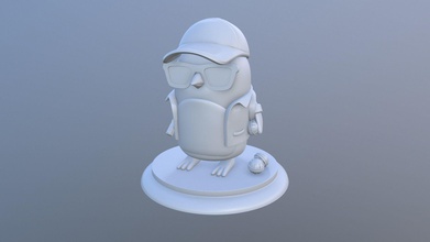 penguins division games-toys penguin toys statue glasses army warrior token gun bomb animal fanart character game 3d printing shapeways backpack games 3d print model - Mito3D