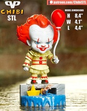 pennywise chibi 3d printing stl games toys 3d print model - Mito3D