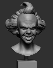 pennywise printable art characters creatures monsters stylized realistic anatomy head face zbrush ztl obj people human humonid 3dprint sculptures 3d print model - Mito3D