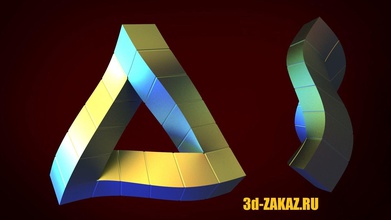 penrose triangle géométrie matière mathématiques science math 3d print model - Mito3D