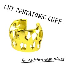 pentagon cutting cuff jewelry bracelet bangle gift shape bracelets 3d print model - Mito3D
