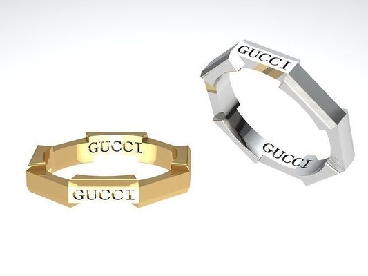 pentagon ring symbol design isolated gucci luxury image disjunct gold jeweley illustration models jewelry rings 3d print model - Mito3D