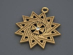 pentagrama pingente 21 jóias deus o teto ouro de prata jóia diamante pingentes 3d print model - Mito3D