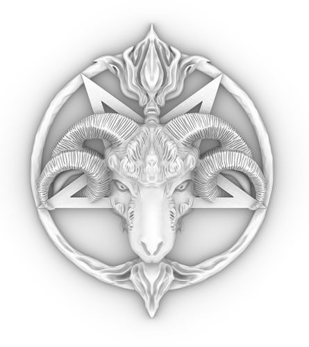 pentagram ram head symbol jewelry satan demon silver pendants devil evil lucifer goat baphomet satanic walldecor decoration art goathead ramhead badges 3D print model - Mito3D