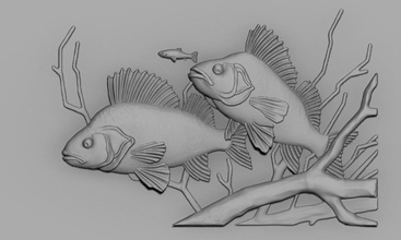 levrek balık şube hayvan su tekne deniz tutma köpekbalığı takı sanat heykeller 3d print model - Mito3D
