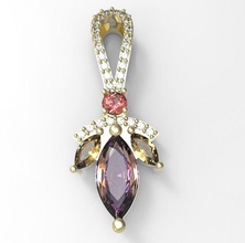 kolye kraliçe victoria stl parlak mücevher taşlar tanrısal takı din kraliçeler i̇ngiltere değerli taş altın 3d print model - Mito3D