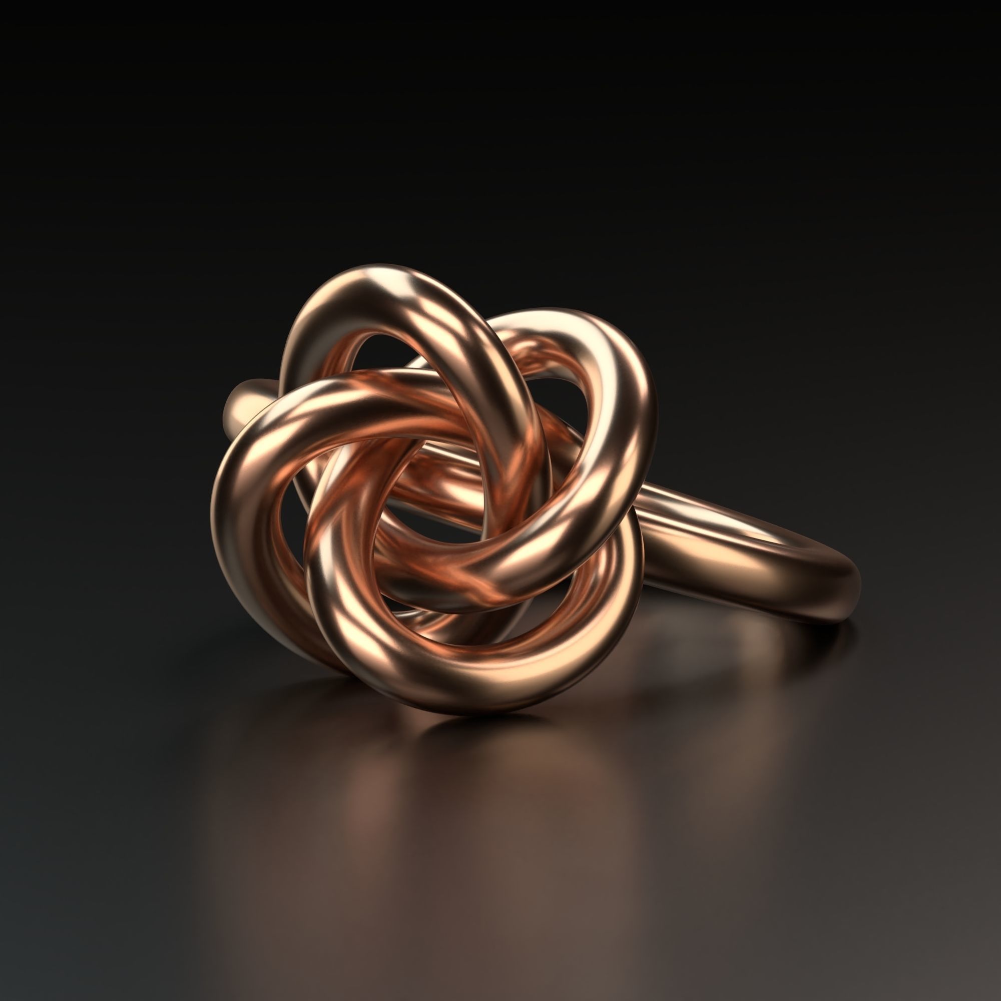 perfeito nó anel noivado joalheria imprimível prata ouro argolas 3D print model - Mito3D