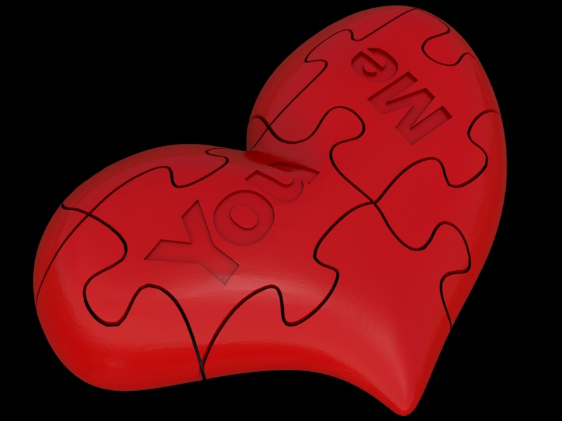 partido perfecto casa día de san valentín shell puzzle piezas holyday la impresión imprimible 3d corazón en arquitectura detalles decoración accesorios fbx 3D print model - Mito3D