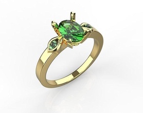 peridoto compromiso anillo joyería joya precioso hoja linea suave curvo Moda brillar Boda matrimonio diamante anillos 3d print model - Mito3D