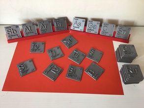 periodic table elements p-block chemistry - stl file science periodictable element chemical symbol 3dmodel 3dprint block chemicalelement atomicnumber atomicmass metals metal periodictableofelements blocks school other symbols 3d print model - Mito3D
