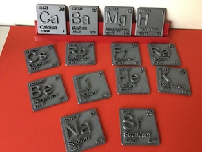 periodic table of elements s-block chemistry - stl file periodictable element chemical symbol 3dmodel 3dprint block chemicalelement atomicnumber atomicmass metals metal periodictableofelements blocks school science symbols 3d print model - Mito3D