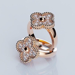 perlee alhambra anelli stile dimensioni collezione gioiello gioielleria argento squillare diamante oro trifogli nozze marca replica perlealhambra tutte taglie platino 3d print model - Mito3D