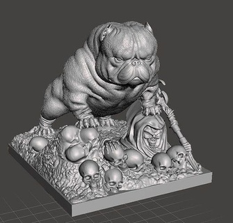 perro valentão exótico Calaveras la muerte Escenário fotogrametria Ciência natureza elevação arte esculturas 3d print model - Mito3D