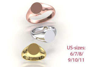 personalisierte engravable Siegelring 3dmodel Schmuck ring aufgewölbter signet Familie usa Kanada cad Mode Mann-ring ringforher leere bedruckbar ist Mann Ringe Runde Ovale 3dring 3d print model - Mito3D