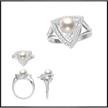 kişiselleştirilmiş inci yüzük bilim ve teknoloji takı tasarım elmas özel nişan yüzüğü yazdırılabilir düğün tektaş mücevher platin 3d print model - Mito3D