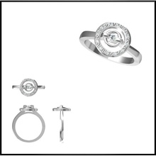 personalizado diamante redondo anéis jcd forma redonda jóia do costume anel de noivado printable casamento jóias solitário platina 3d print model - Mito3D