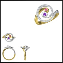 personnalisé, la forme ronde des anneaux types de bijoux fichiers personnalisée bague fiançailles l'anneau les imprimable mariage solitaire jcd le platine 3d print model - Mito3D