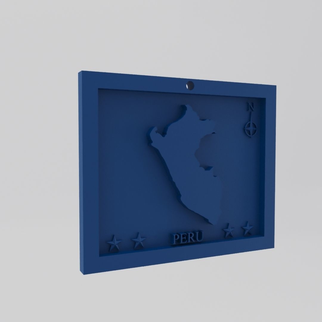 peru karte 3d drucken modell amerika 3dprint figuren miniaturen mauer dekor national statue schlüssel kette kunst plastik geometrisch vorschule 3dprinting land welt wissenschaft 3D print model - Mito3D