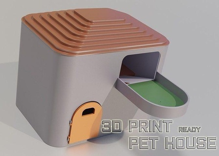 pet house cat care dog nest den puppy lair kitty bunny sitting maintenance home comfortable rest cute decor 3d print model - Mito3D