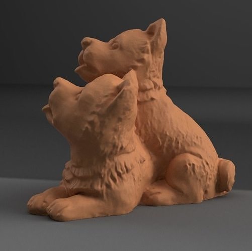 petit chien cão animal jardim zoológico mignon fofa casa decoração 3D print model - Mito3D