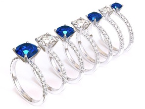 petite ouvrir bague de fiançailles chasse d'ajustement l'anneau bijoux or d'argent le diamant joyau imprimable l'engagement gem mariage anneau mode en brillant platine engagem vintag les anneaux 3d print model - Mito3D