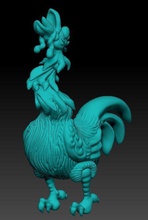 petuh gritando polla frito asado gallo dorado vieira freír juegos juguetes 3d print model - Mito3D