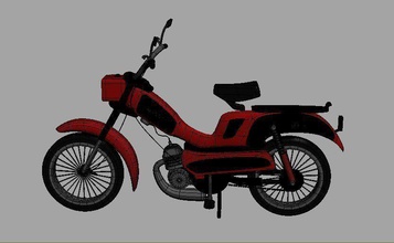 peugeot 103 moto motociclista cadeira de rodas livre roda pneu a corrida bicicleta o teste lowpoly hobby diy outros 3d print model - Mito3D