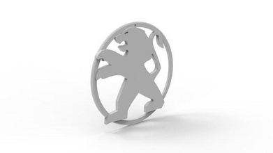 peugeot macchina bling logo gettone moda 3d print model - Mito3D
