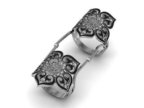phalanx ring set jewelry 3djewelry beautiful brilliant cad diamond elegant engagement fashion gem gold jewelryprint jewelrywax precious printversion milling rings 3d print model - Mito3D