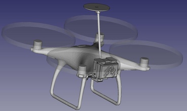 ppk rtk suport kit dji phantom 4 or p4 pro drone uav gnss emlid alpha polaris sourvey hobby diy 3d print model - Mito3D
