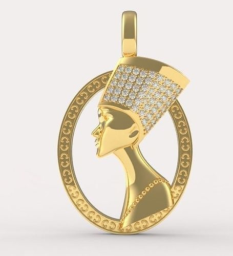pharaoh pendant diamond gold silver printable platinum necklace brilliant jewelry pendants 3D print model - Mito3D