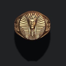 pharaoh ring ancient egypt egyptian faraon gold jewel jewellery jewelry mask mummy pharaon pyramid tutanhamon tutankhamun tutenchamun horus eye horuseye rings 3d print model - Mito3D