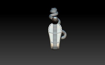 pharaon Toutankhamon couronne serpent 3d modèle impression art sculptures statue 3d print model - Mito3D