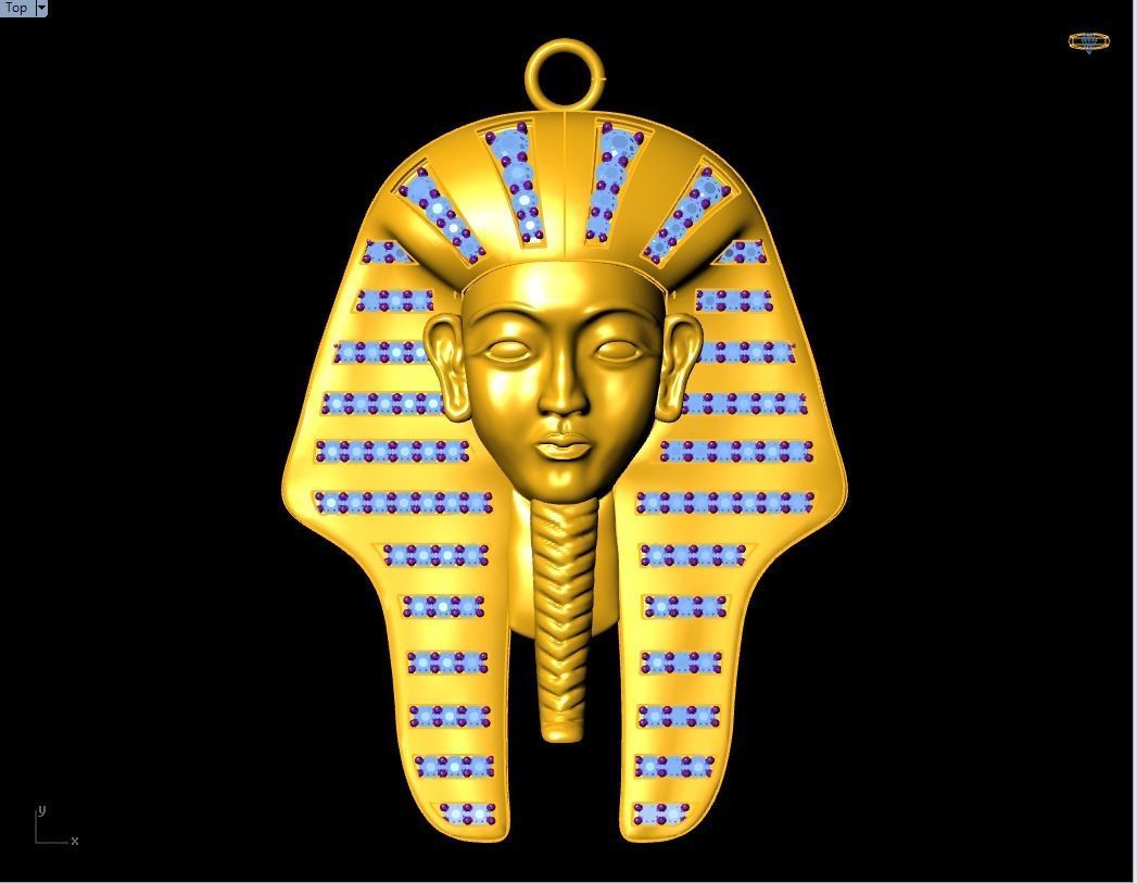 pharaon pendentif bijoux or argent diamant gemme pendentifs egypte masque égyptien ancien momie pyramide faraon tutanhamon tutenchamon 3D print model - Mito3D