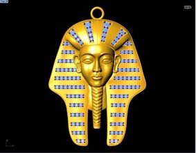 faraó pingente joalheria ouro prata diamante gema pingentes egito mascarar egípcio antigo mamãe pirâmide faraon tutanhão tutenchamun 3d print model - Mito3D