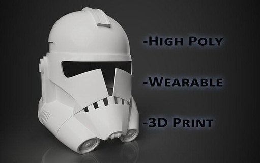 phase 2 clone helmet plastic printing wearable prop starwars head printable clonetrooper cosplay equipment print character game protection scifi costume headwear headgear movie games toys 3d print model - Mito3D