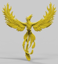 fenice d'oro aquila uccello mitologia pendente gioielleria creatura drago fantasia immaginario bestia natura magico ciondoli 3d print model - Mito3D