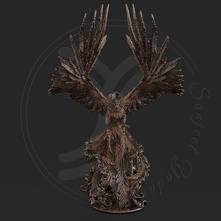 phoenix statue exterior art beast eagle wild character game harryportter hogwards birds sculptures 3d print model - Mito3D