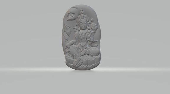 phoenix sitting tara pendant maitreya buddha bodhisattva god deity oriental statue sculpture jewel jewelry decoration ornament necklace sculptures art pendants 3d print model - Mito3D