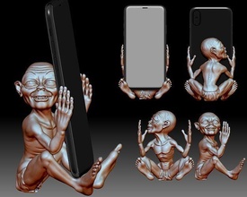 telefon kulp destek my değerli 3d yazdırılabilir tip of gollüm ayakta durmak akıllı cep telefonu heykel golum hücresel 3dprintable ev aksesuarlar 3d print model - Mito3D