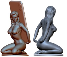 phone holder stand charger printable iphone x xs cell nude girl dock art sculptures phoneholder cellphone phonestand docking mount gadgets cases 3d print model - Mito3D